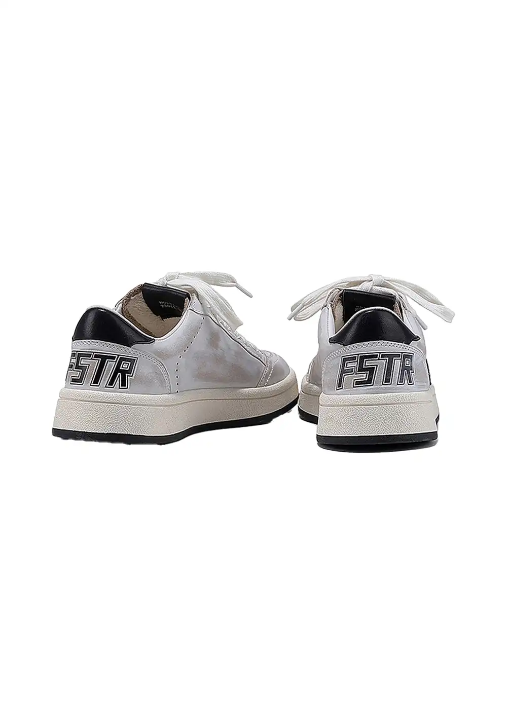 BellaLily丨Distressed Star-Embellished Dirty Sneakers-Gray