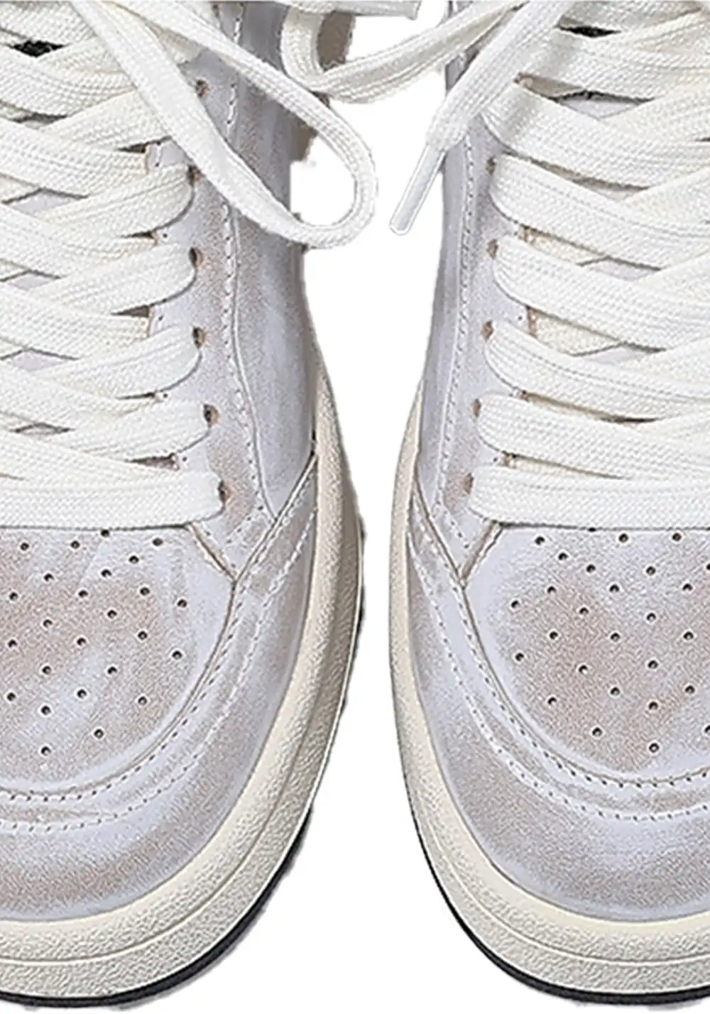 BellaLily丨Distressed Star-Embellished Dirty Sneakers-Gray