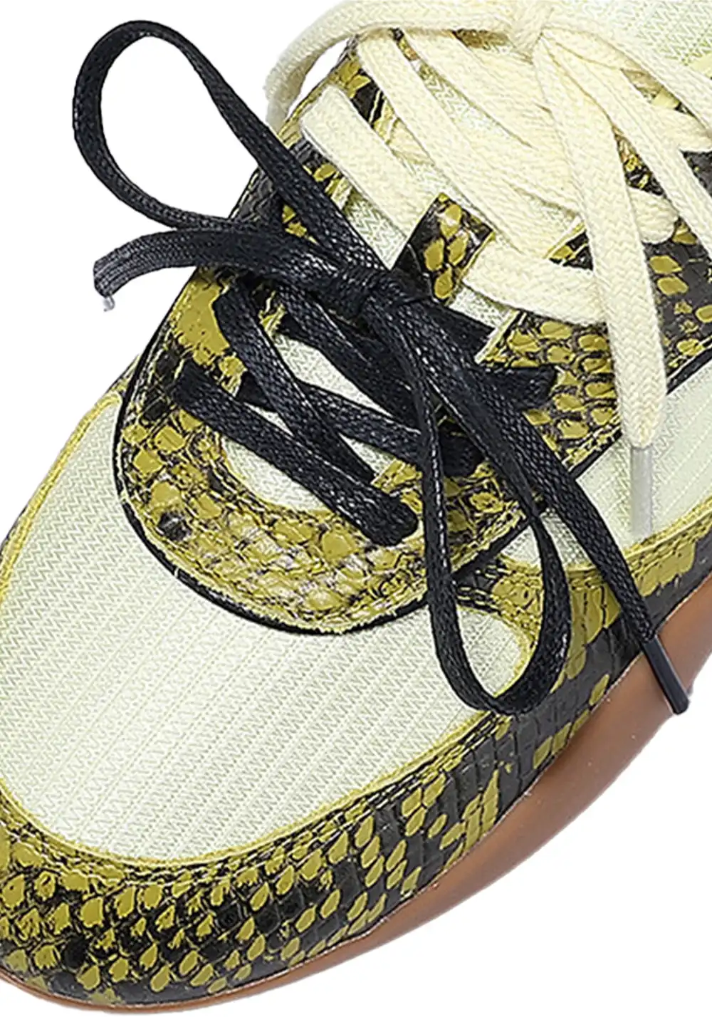 BellaLily丨Snake-Print Mesh Retro Running Shoes-Green