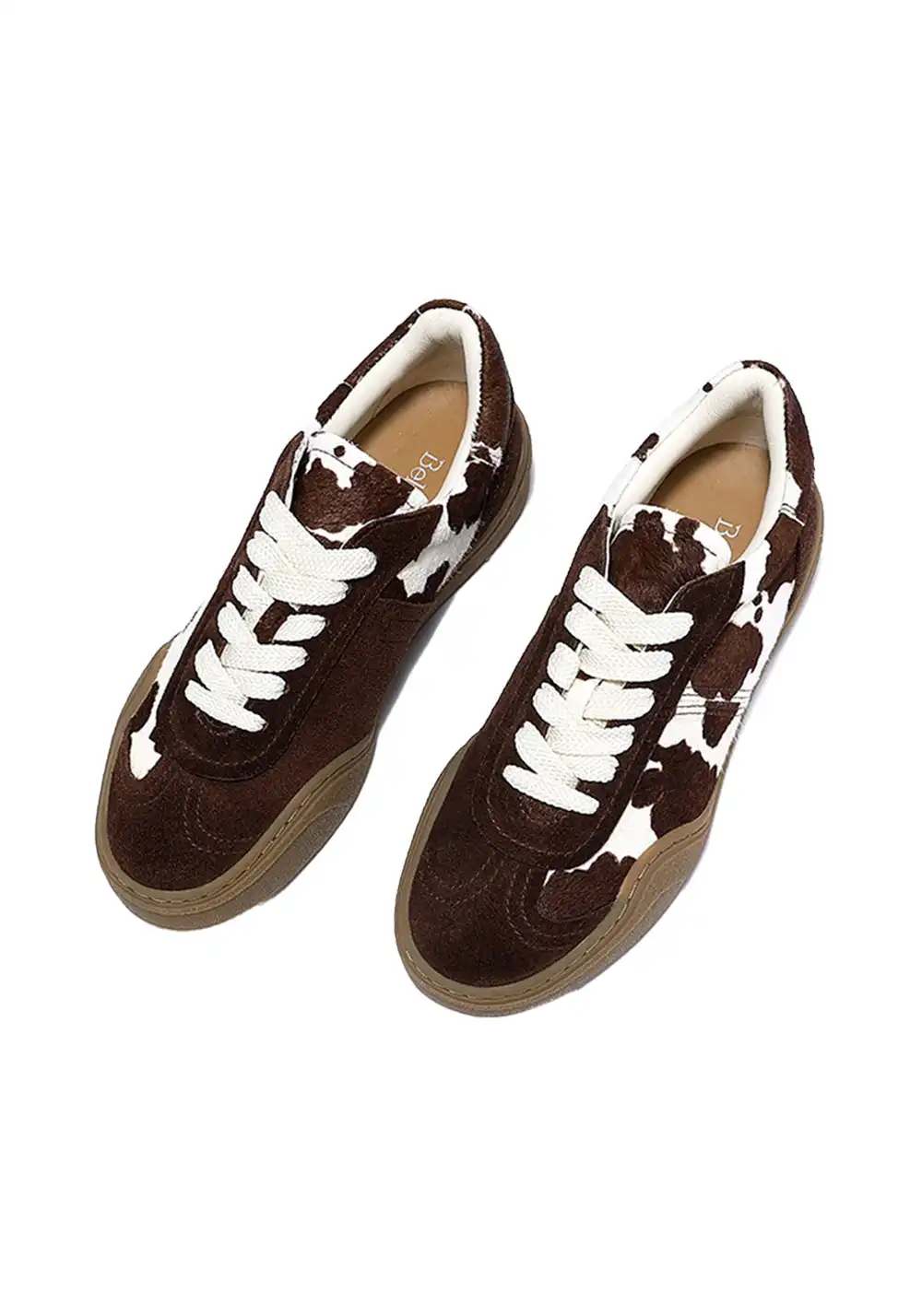 BellaLily丨Cowhide & Horsehair Training Sneakers-Coffee