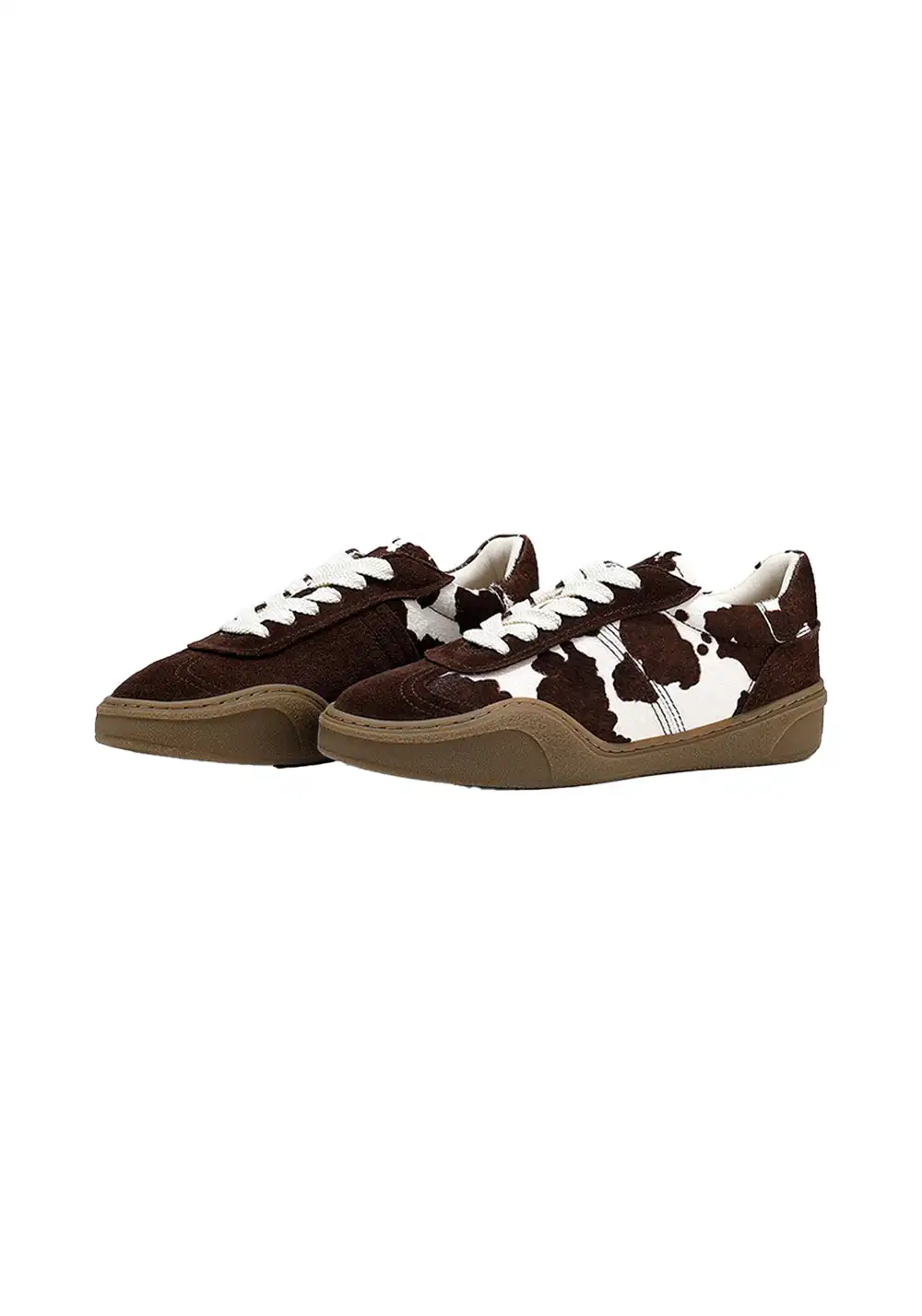 BellaLily丨Cowhide & Horsehair Training Sneakers-Coffee
