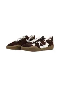 BellaLily丨Cowhide & Horsehair Training Sneakers-Coffee