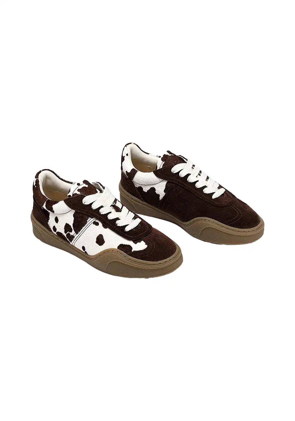 BellaLily丨Cowhide & Horsehair Training Sneakers-Coffee