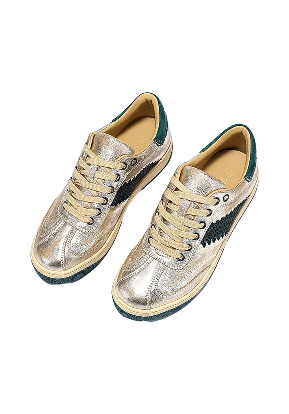BellaLily丨Gold Accent Low-Top Training Shoes-Green&Silver