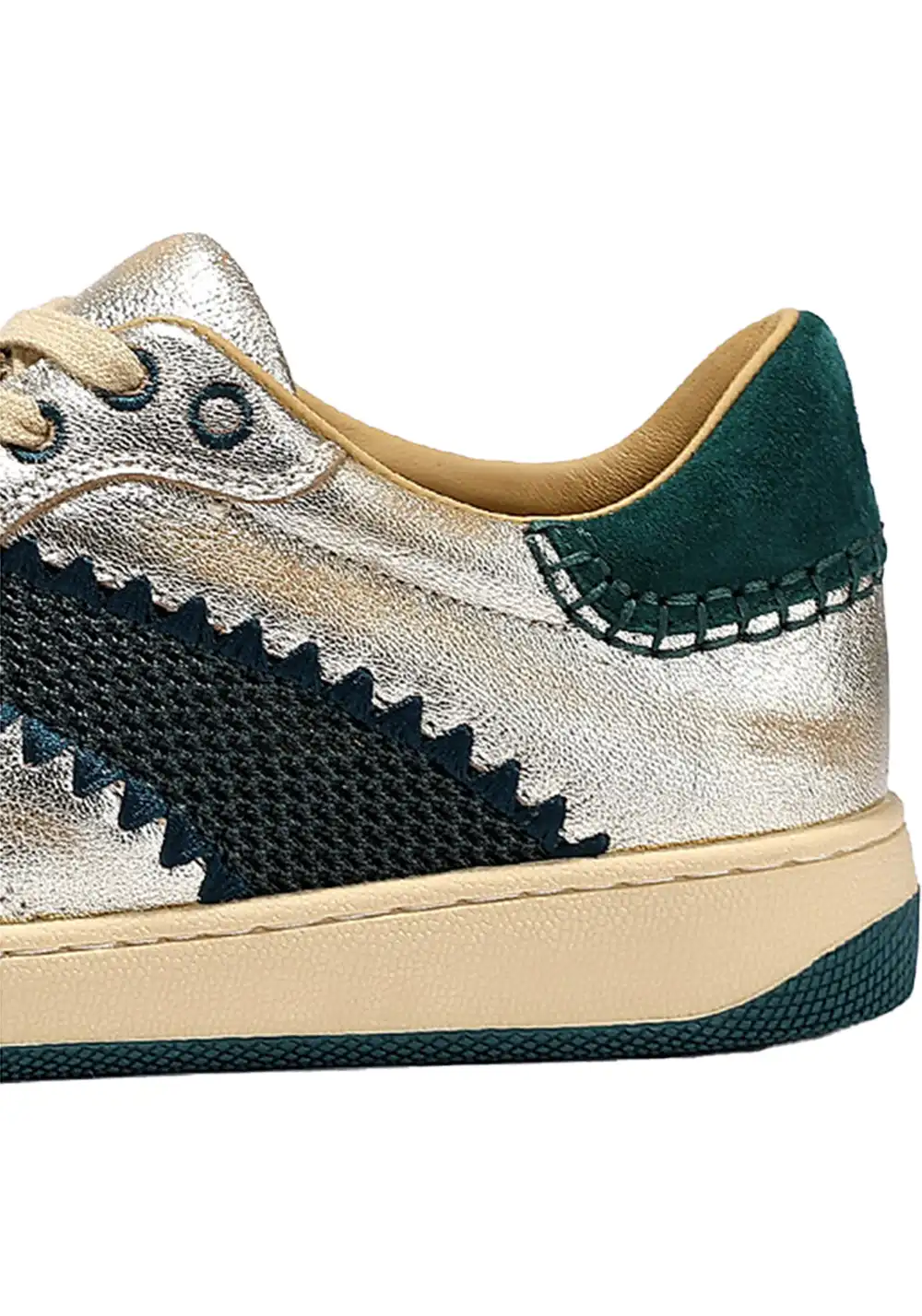 BellaLily丨Gold Accent Low-Top Training Shoes-Green&Silver