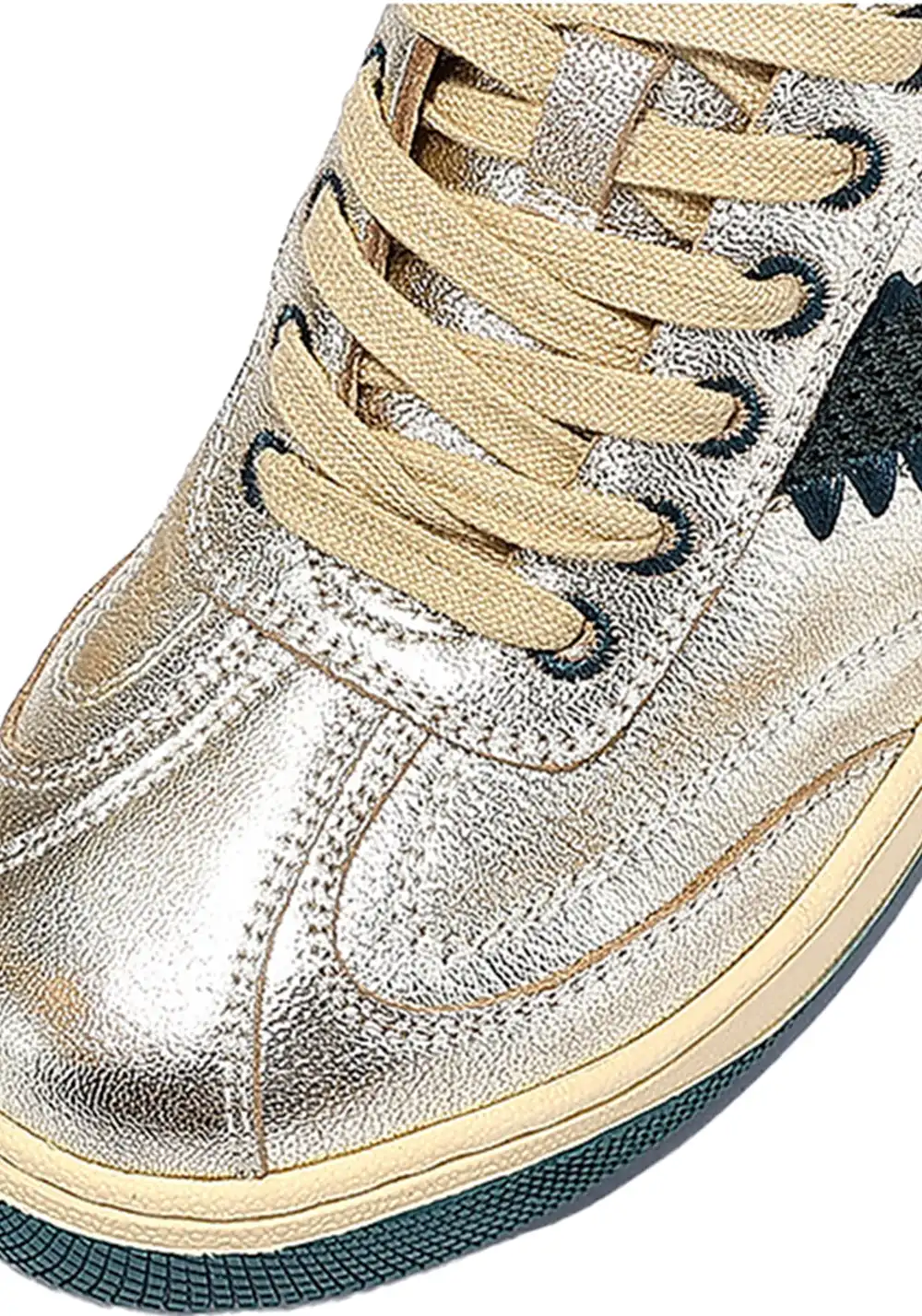 BellaLily丨Gold Accent Low-Top Training Shoes-Green&Silver