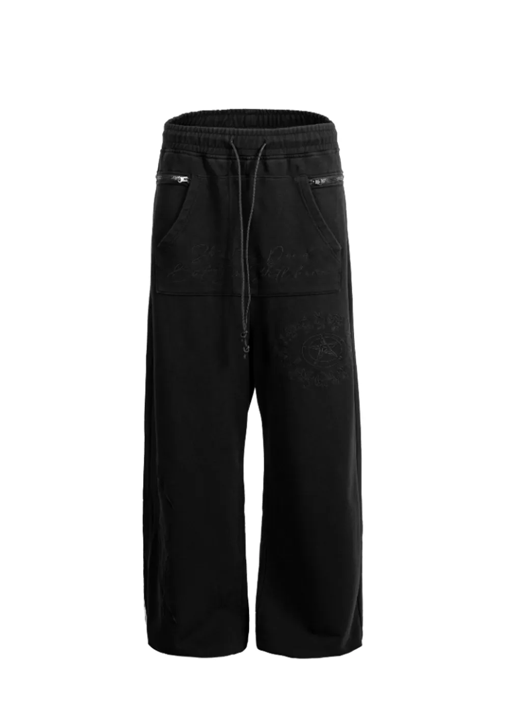 FVVO丨"Street Is Dead" Monochrome Tracksuit-Black PANTS