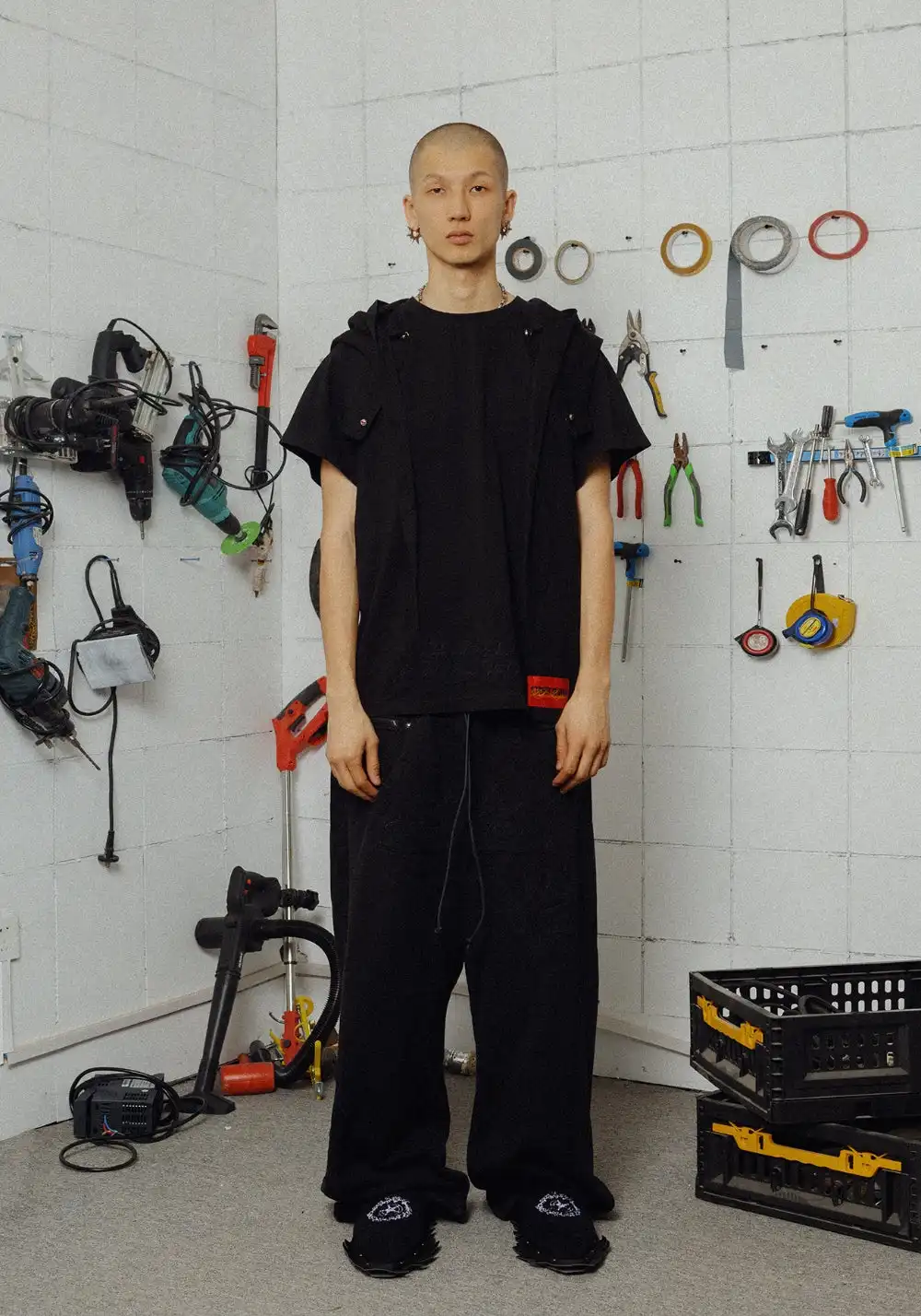 FVVO丨"Street Is Dead" Monochrome Tracksuit-Black TEE