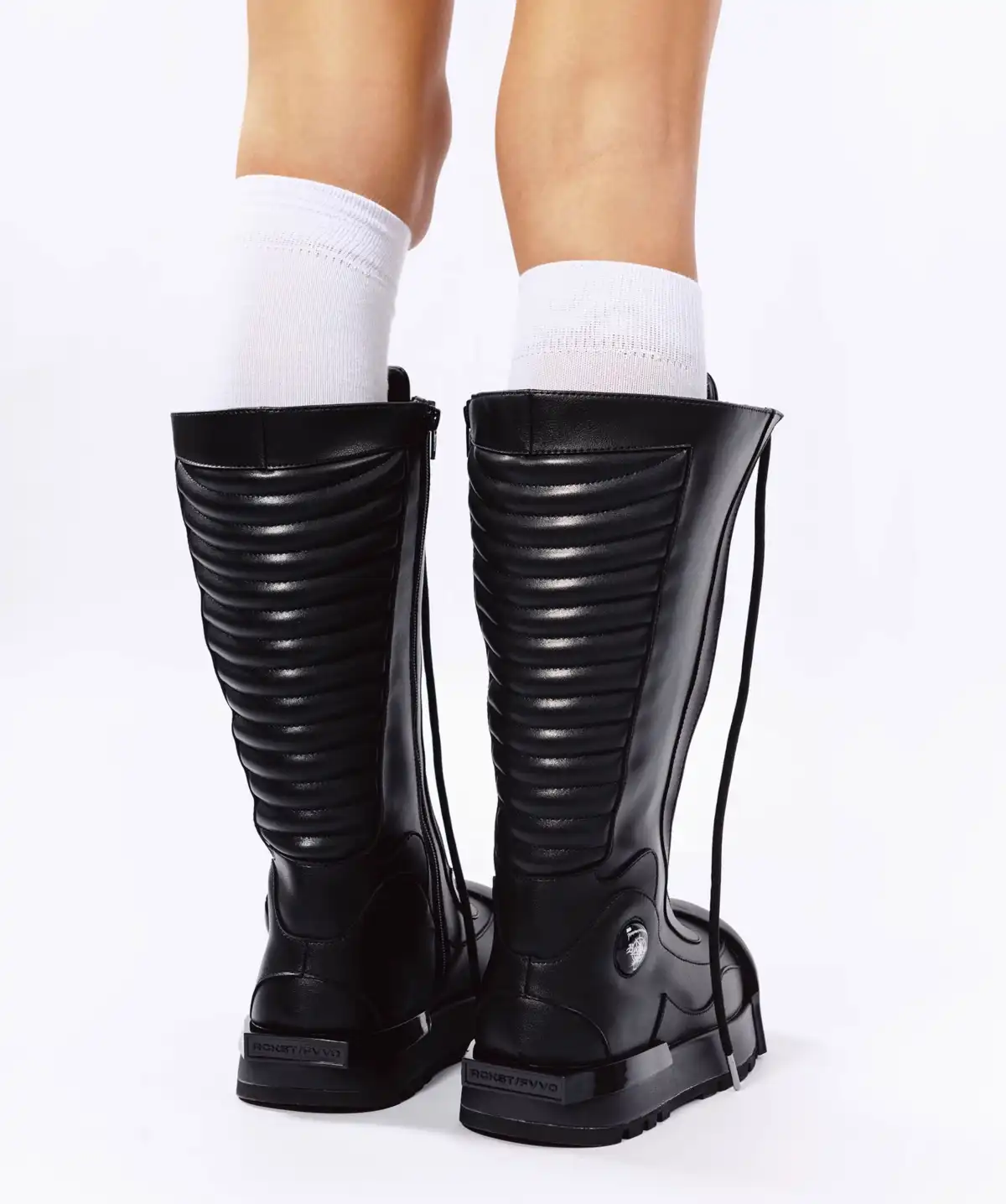 FVVO丨Ironclad Beetle PU Black Leather Boots-Black&High