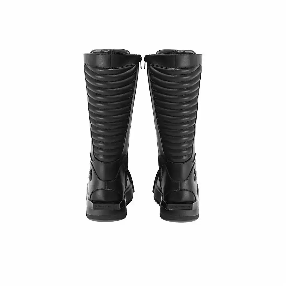 FVVO丨Ironclad Beetle PU Black Leather Boots-Black&High