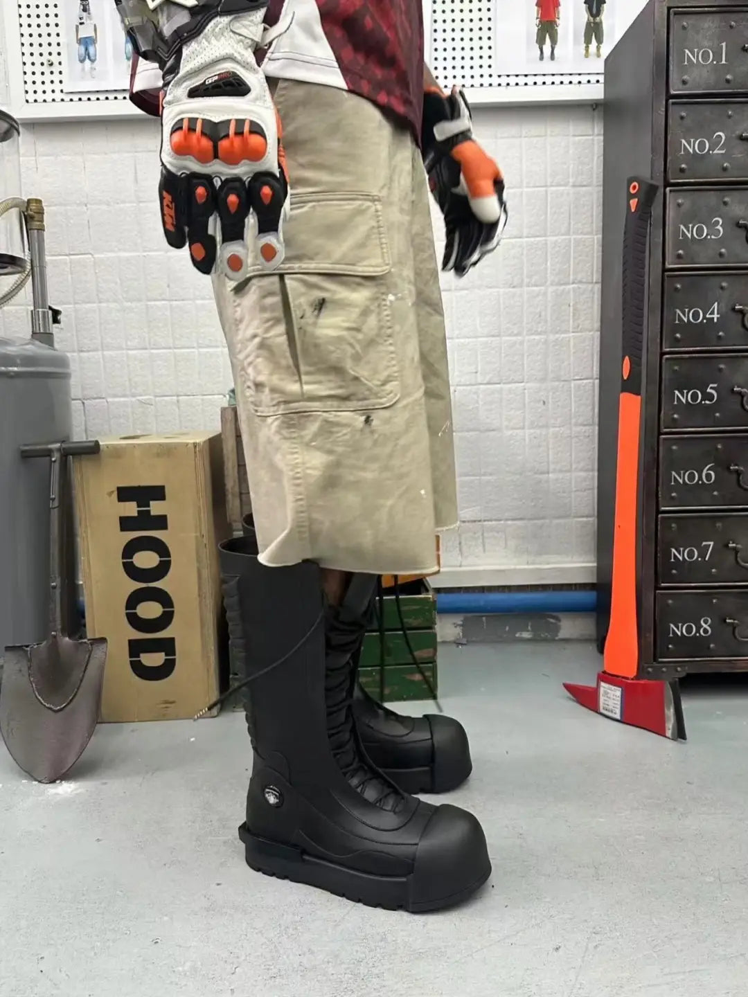 FVVO丨Ironclad Beetle PU Black Leather Boots-Black&High | PSYLOS1