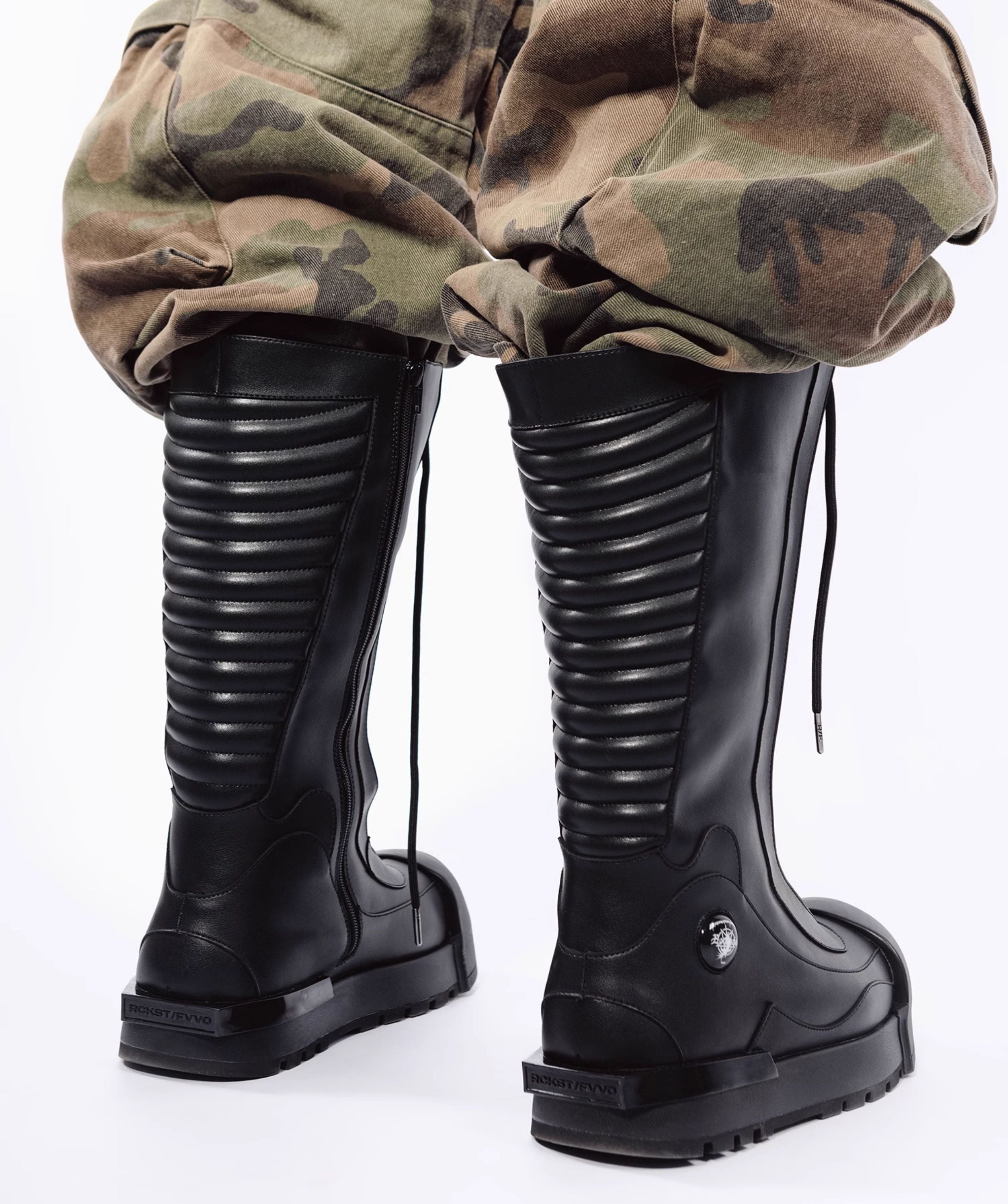 FVVO丨Ironclad Beetle PU Black Leather Boots-Black&High | PSYLOS1