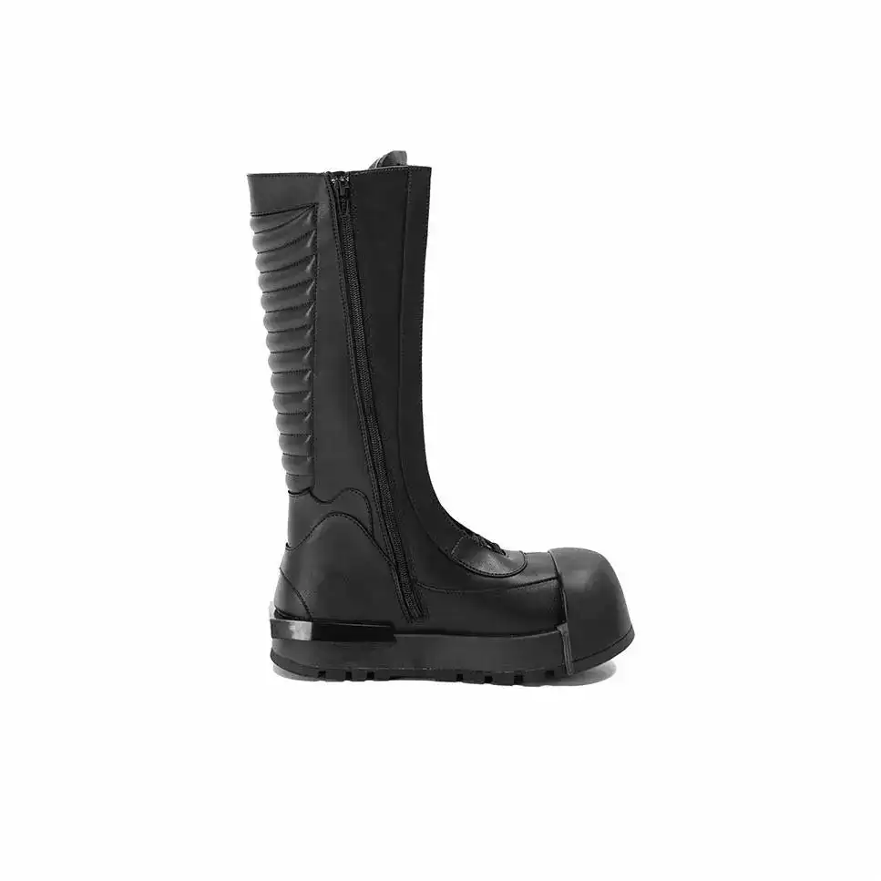 FVVO丨Ironclad Beetle PU Black Leather Boots-Black&High