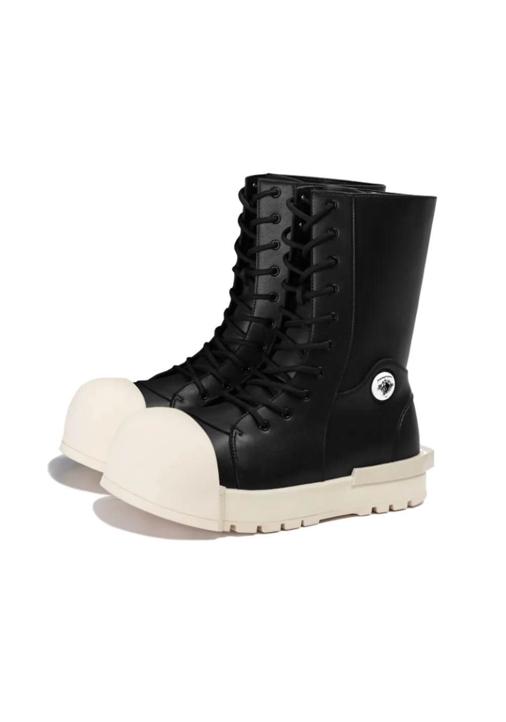 FVVO丨Ironclad Beetle PU Black Leather Boots