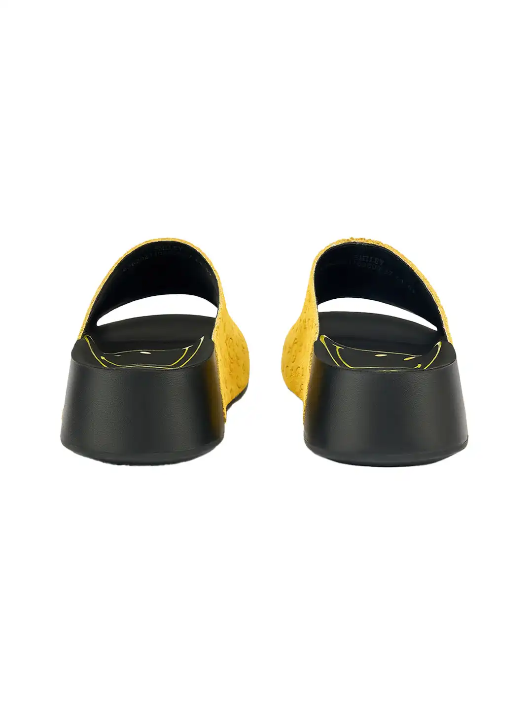 SMILEY | Yellow Monogram Platform Slide Sandals