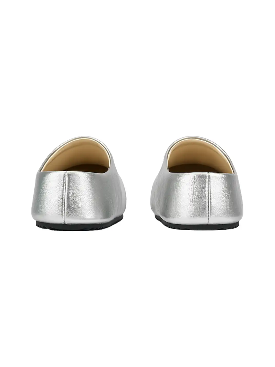 SMILEY | Chunky Slip-On Mule Sandals-Silver