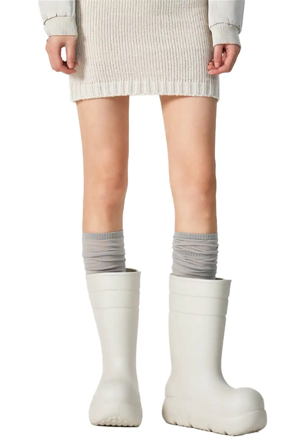 BEYS | Tall Clown Boots - Waterproof Platform-White