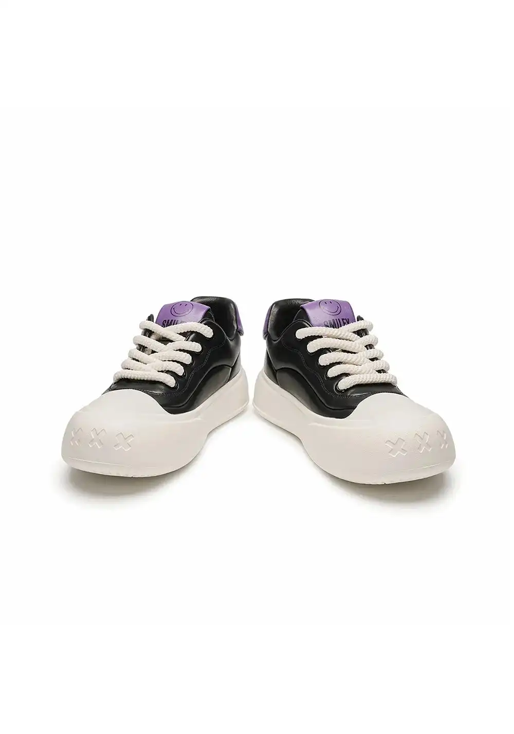 SMILEY丨Split Leather French Smiley Slip-Ons (Low-Top)