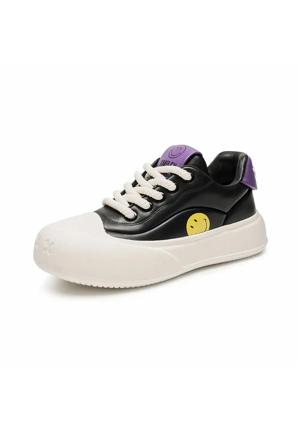 SMILEY丨Split Leather French Smiley Slip-Ons (Low-Top)