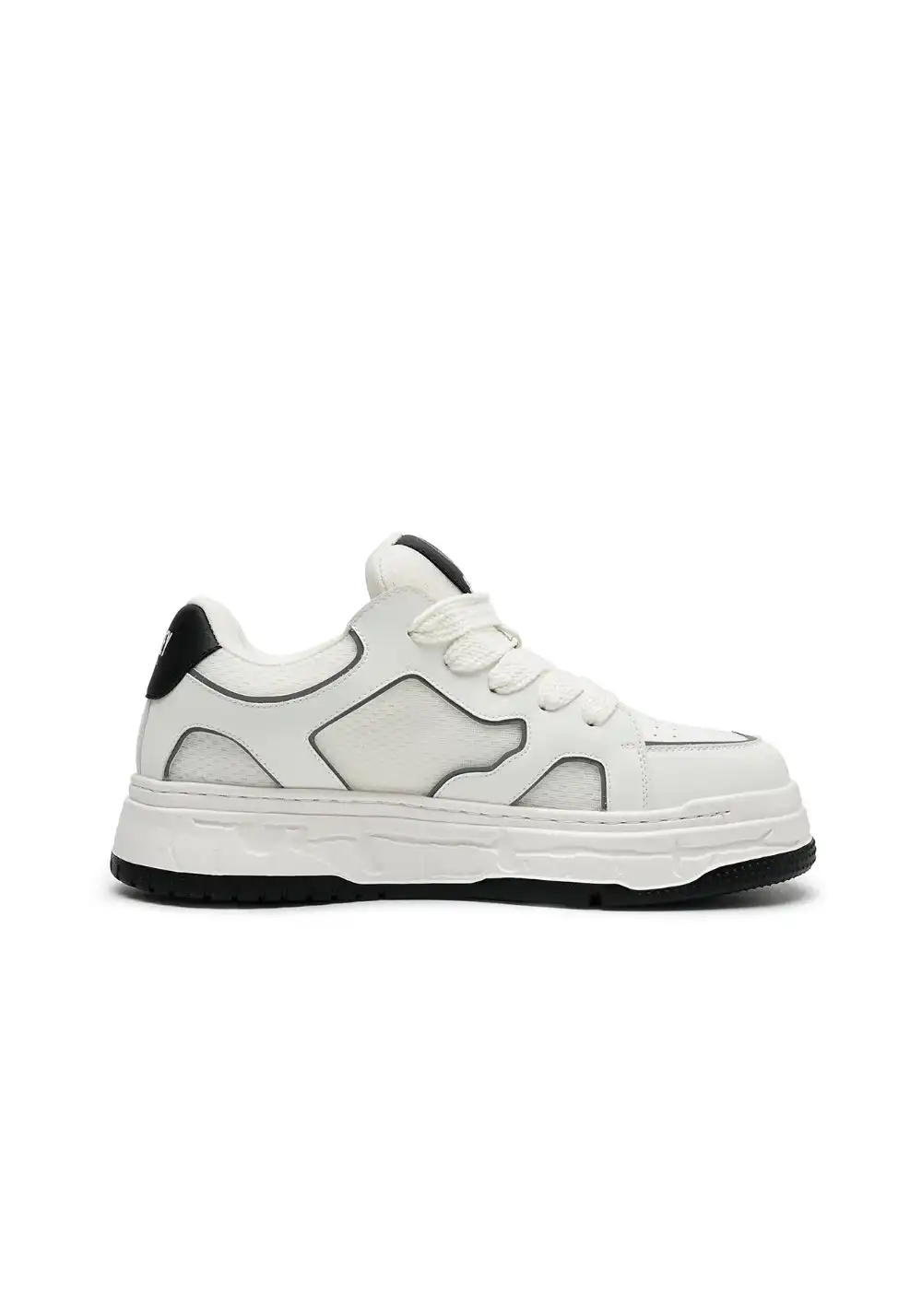 SMILEY丨Fabric-Leather-Mesh Breathable Sports Casual Shoes (White)