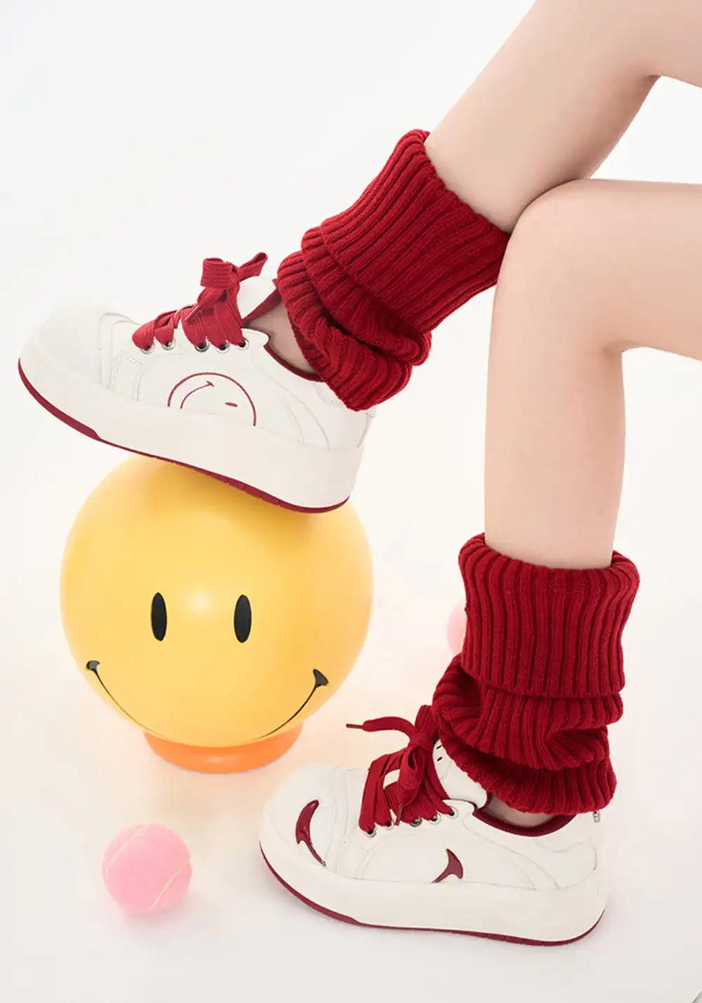 SMILEY丨Big Head Shoes Series-White/Red