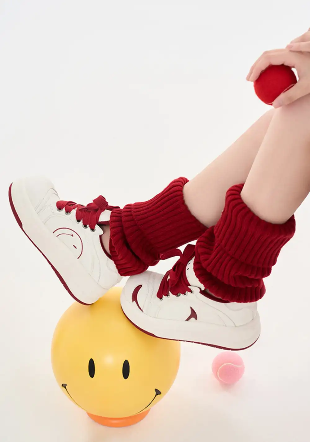 SMILEY丨Big Head Shoes Series-White/Red