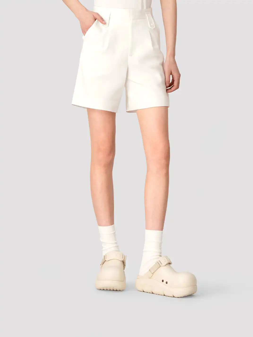 BEYS | Chunky Sole Summer Clog Sandals with Cut-Out Design-Beige