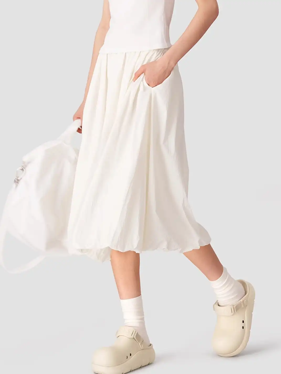 BEYS | Chunky Sole Summer Clog Sandals with Cut-Out Design-Beige