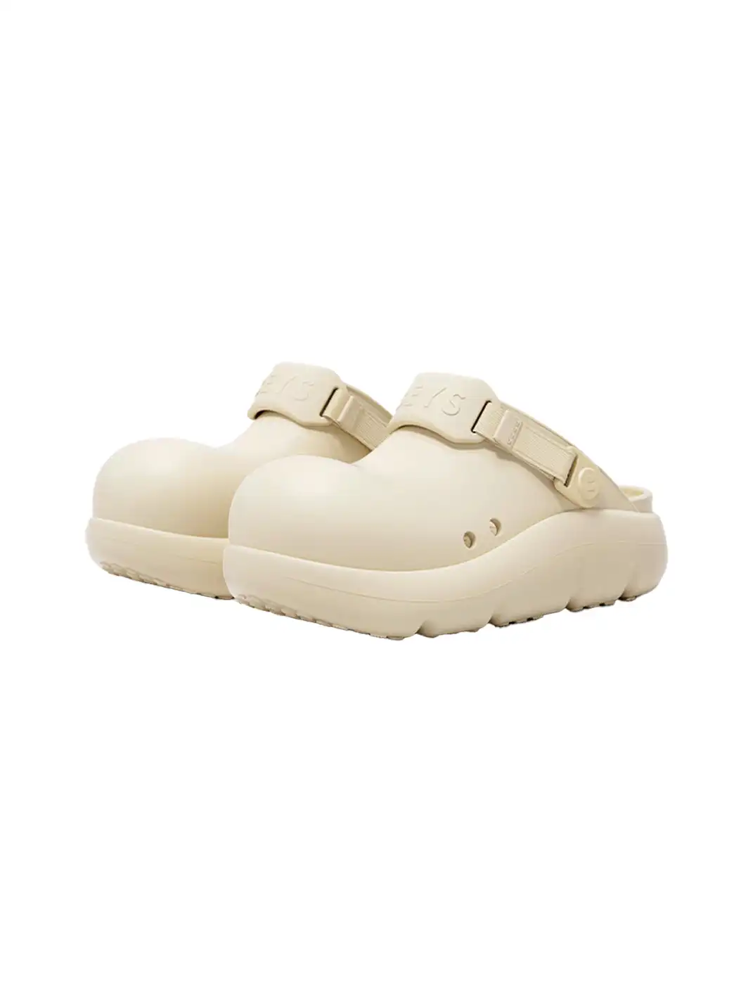 BEYS | Chunky Sole Summer Clog Sandals with Cut-Out Design-Beige