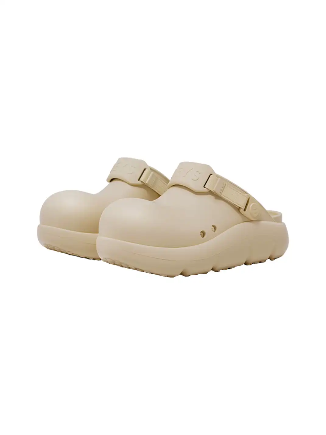 BEYS | Chunky Sole Summer Clog Sandals with Cut-Out Design-Khaki