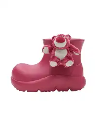 BEYS | Short Clown Boots - Chunky Rain Boots-Gray Red
