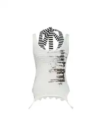 CestNous|Layered Halter Neck Printed Tank Top-White