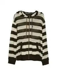 CestNous|Striped Knit Mesh Hoodie