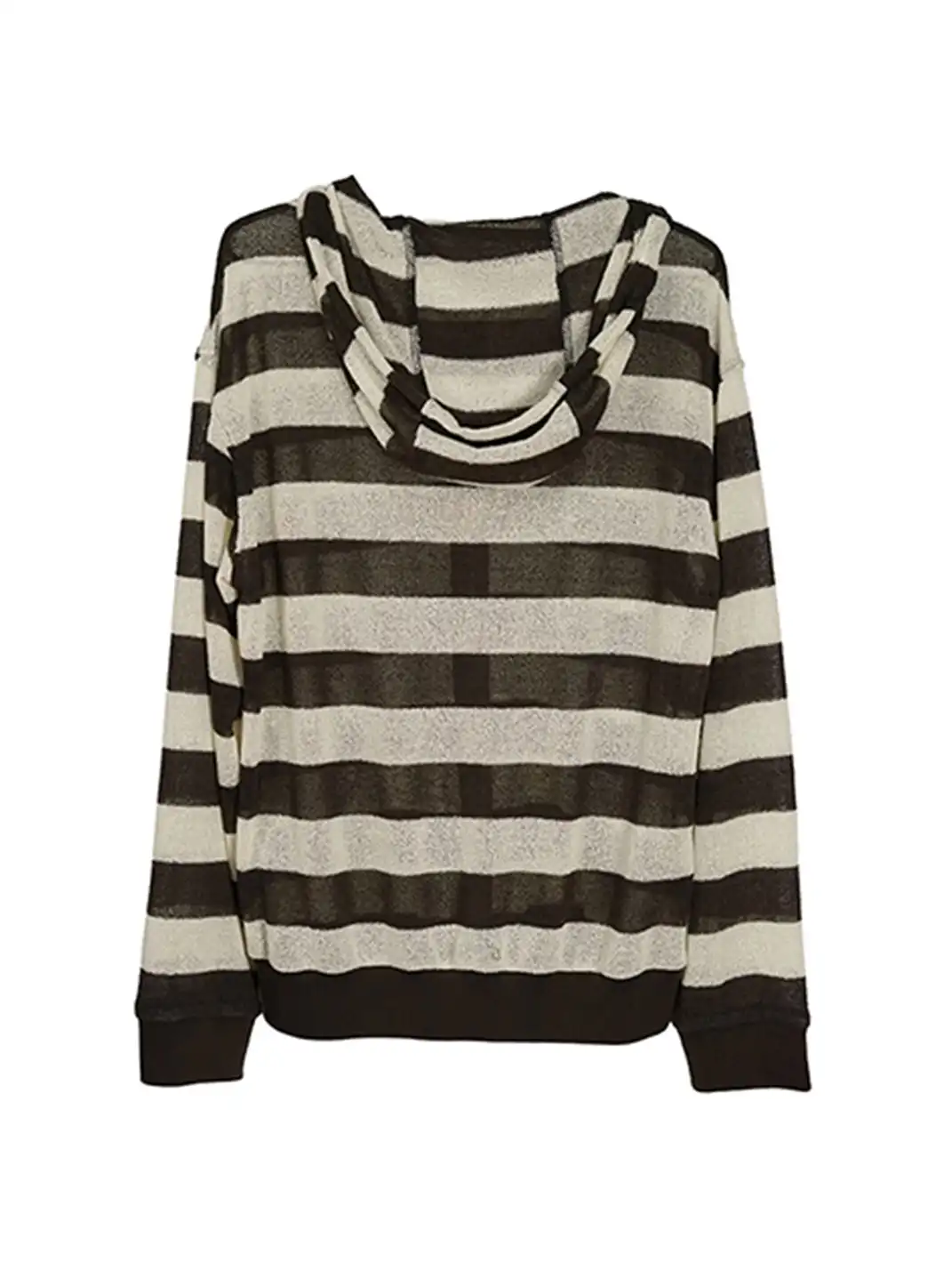CestNous|Striped Knit Mesh Hoodie
