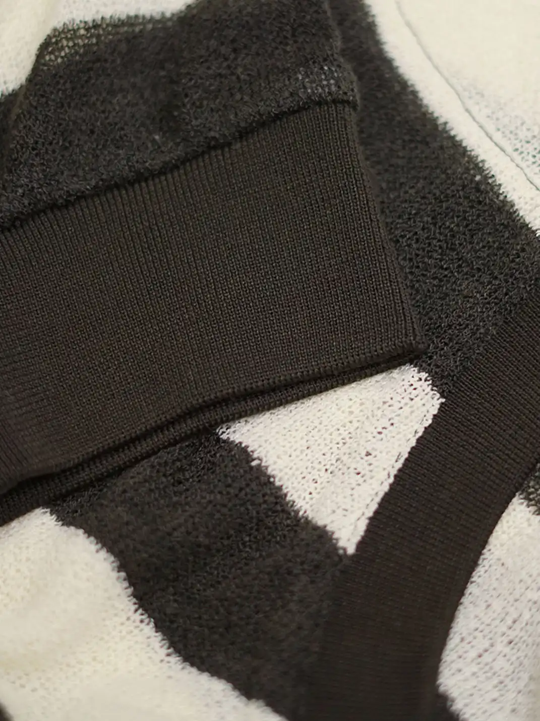 CestNous|Striped Knit Mesh Hoodie