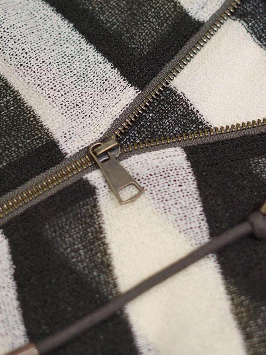 CestNous|Striped Knit Mesh Hoodie