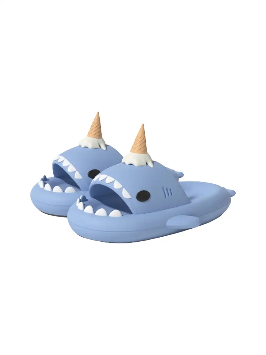Chikoku | Ice Cream Shark Platform Comfortable Slippers - 4
