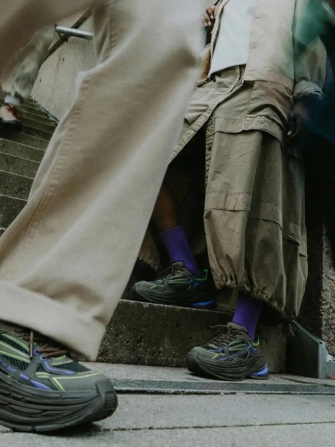 M88M丨Distressed Dad Sneakers Couple Retro Shoes-Olive Green