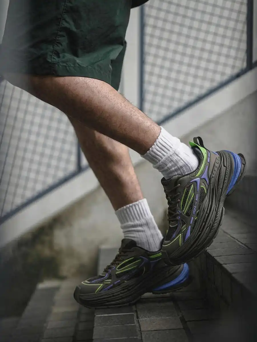 M88M丨Distressed Dad Sneakers Couple Retro Shoes-Olive Green - 2