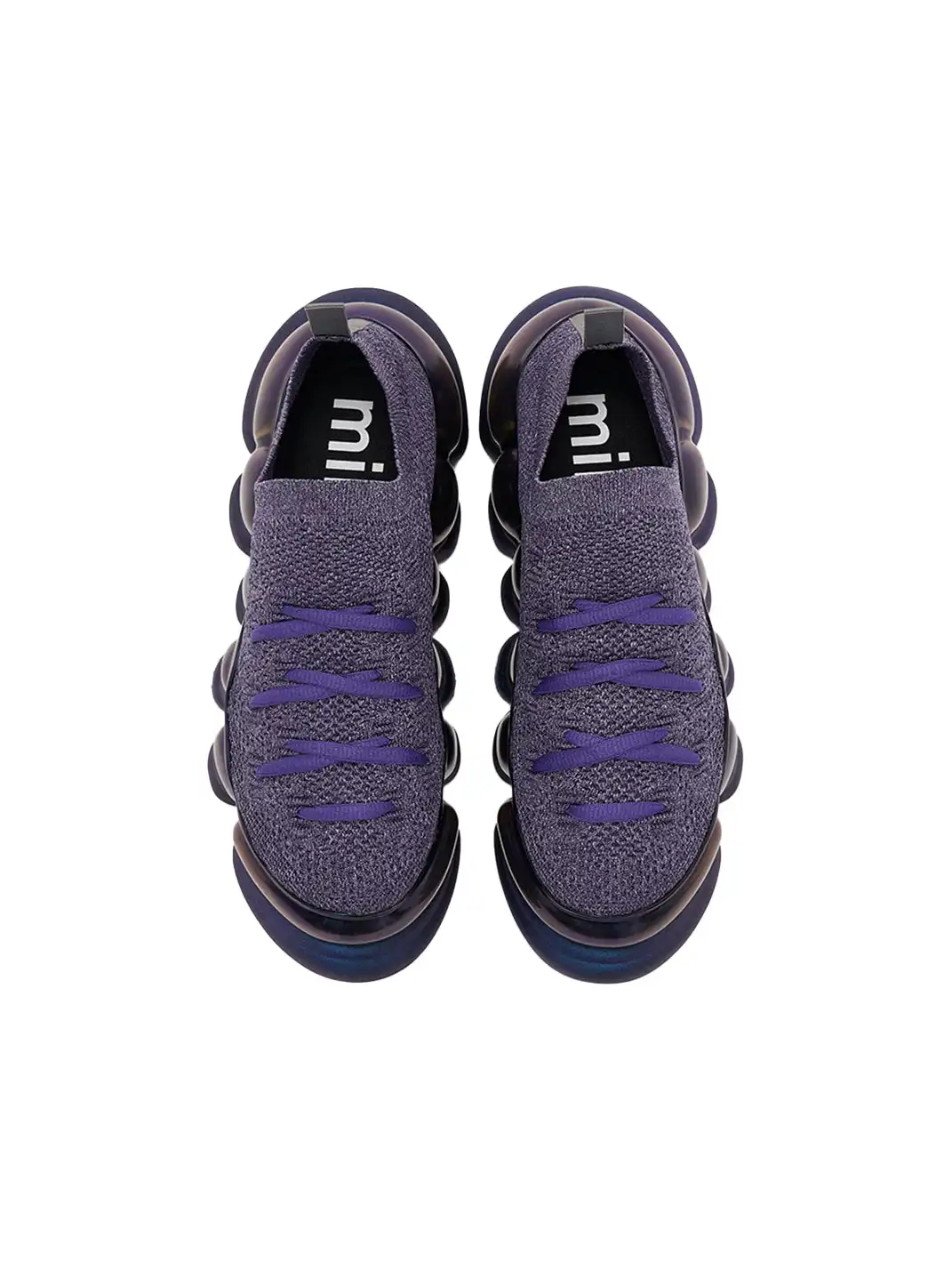 Breathable Mesh Slip-On Platform Sneakers-Purple
