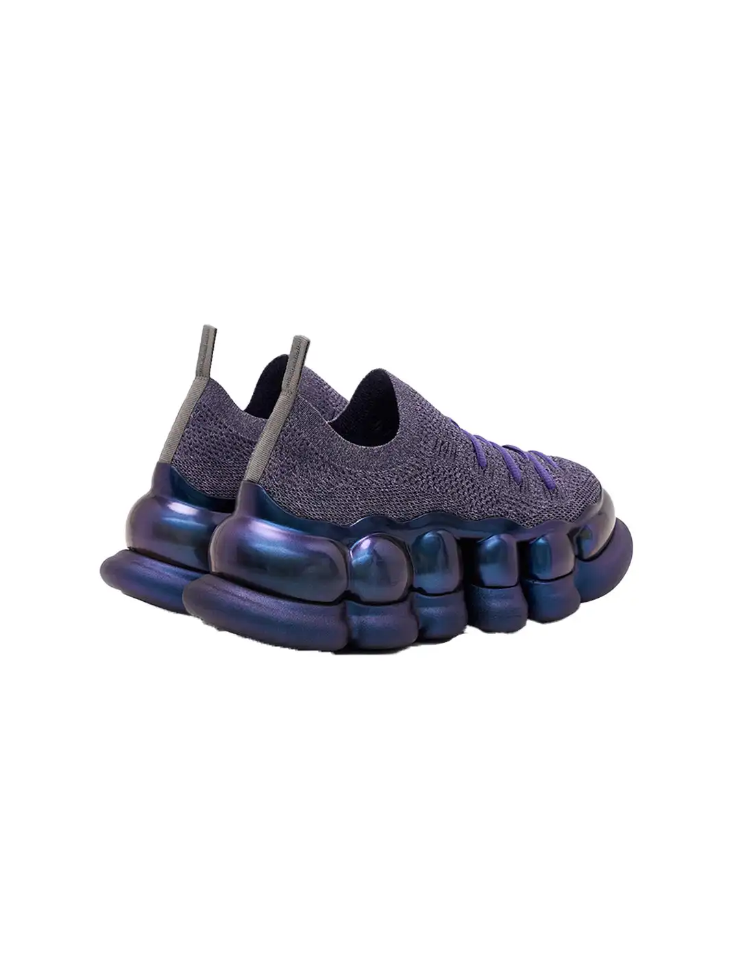 Breathable Mesh Slip-On Platform Sneakers-Purple