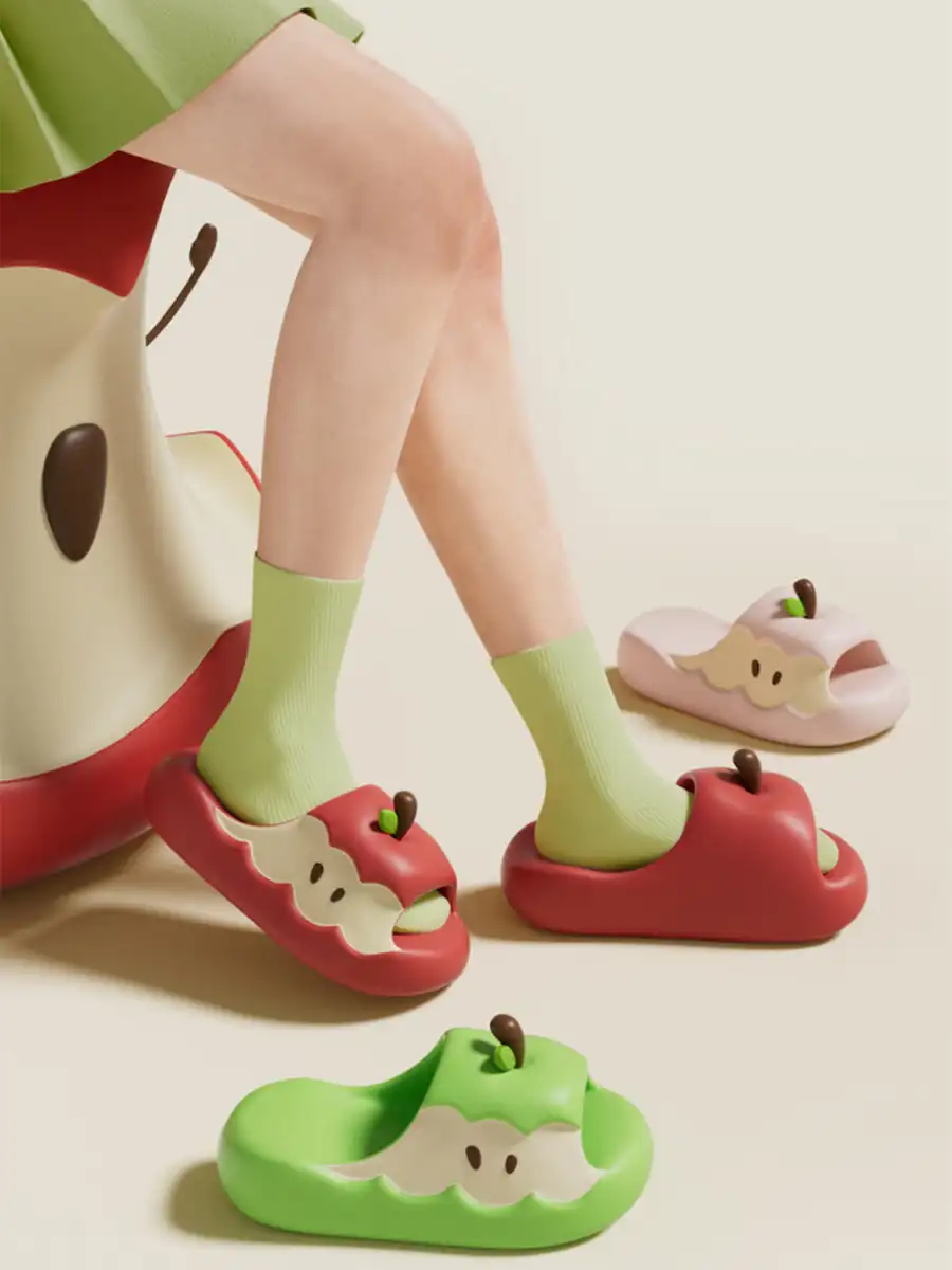 Chedoir | Cute EVA Apple Anti-Slip Slide Slippers - 2