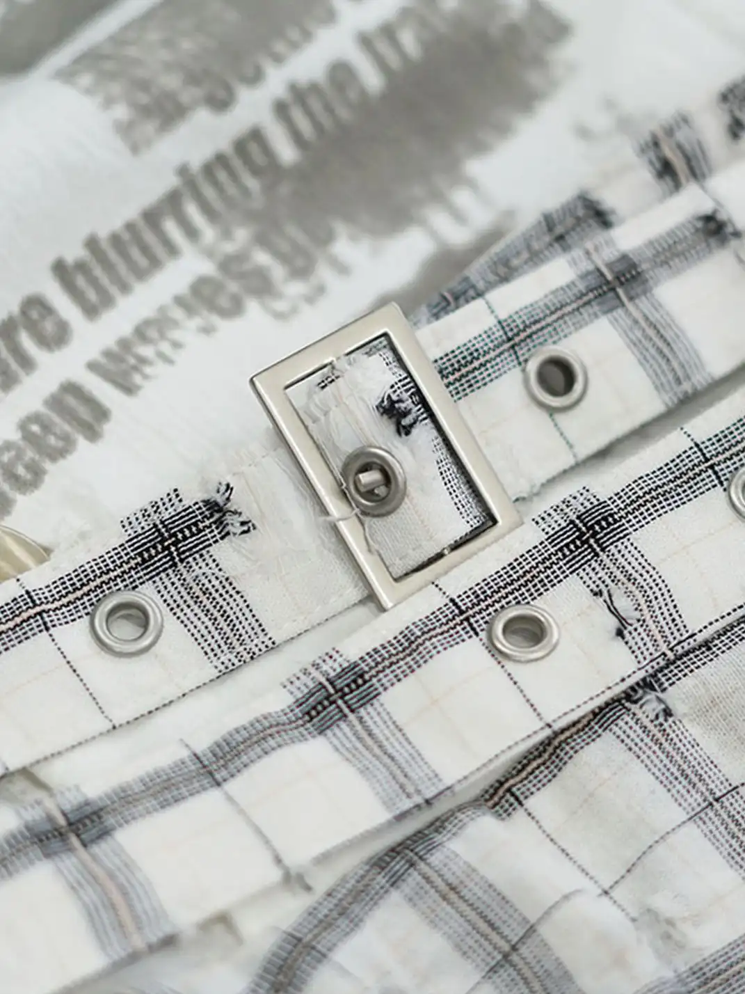 CestNous|Women's Graffiti Patchwork Plaid Dress-White