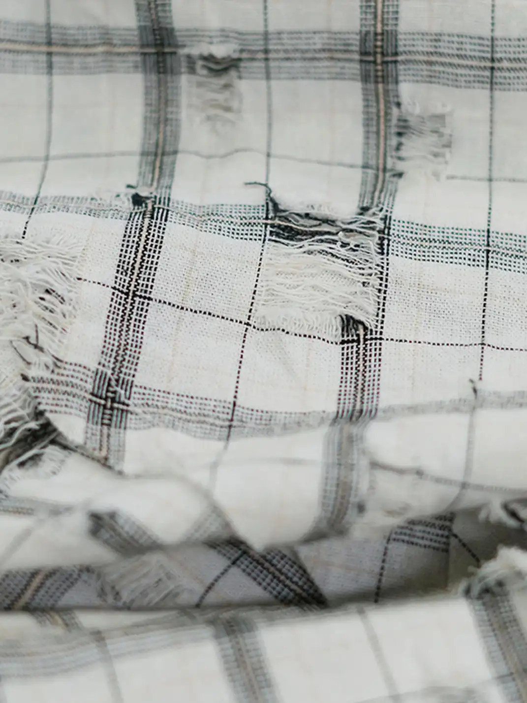 CestNous|Women's Graffiti Patchwork Plaid Dress-White