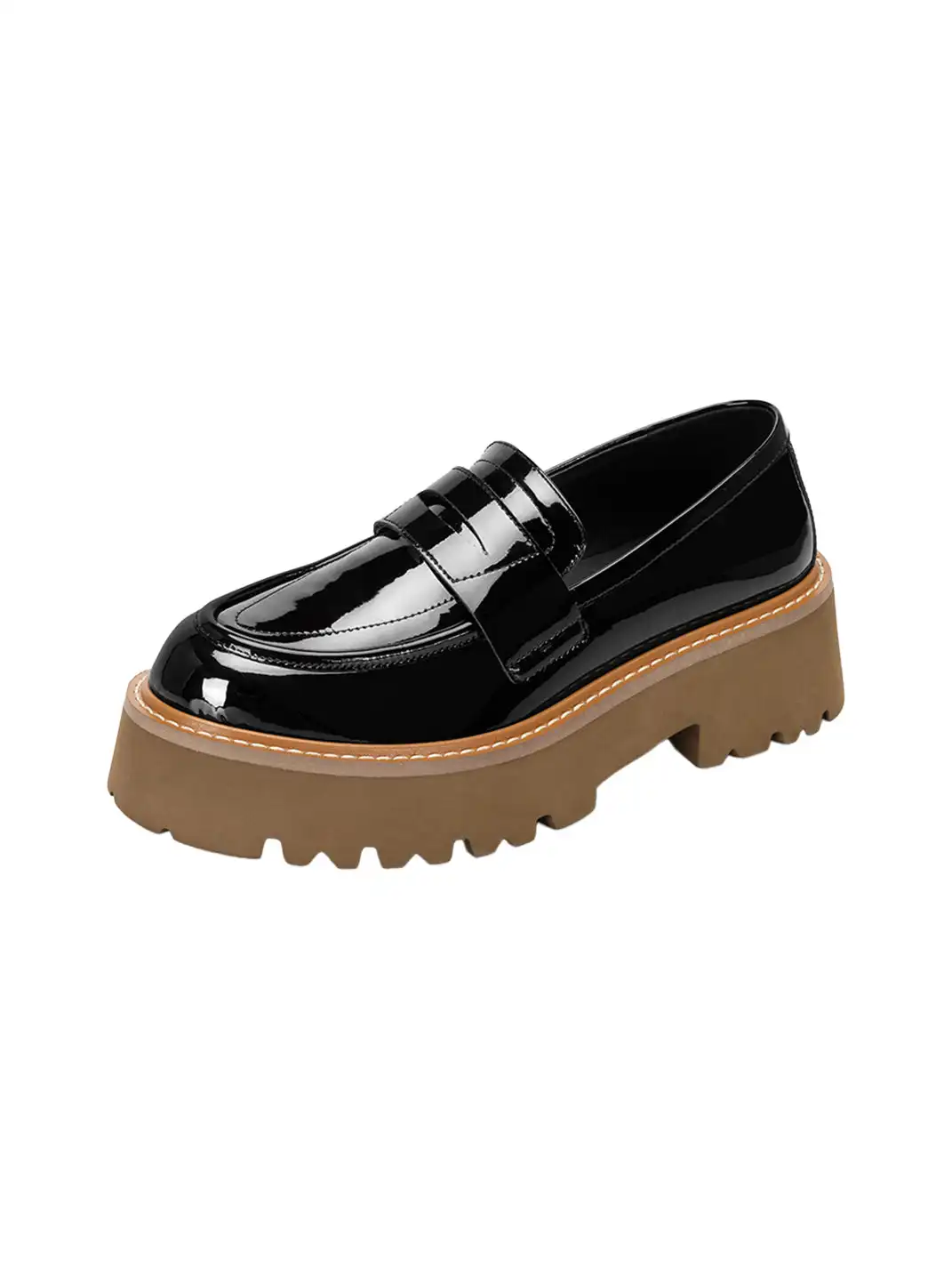 CHERR CHESS | Platform Leather Loafers for Women