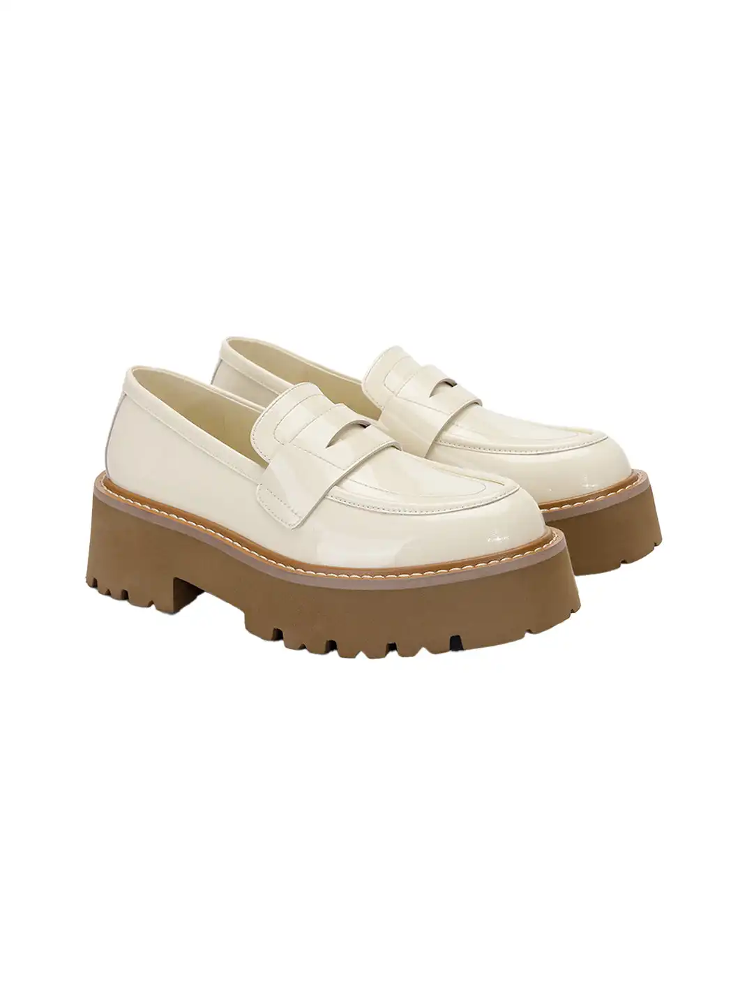 CHERR CHESS | Platform Leather Loafers for Women