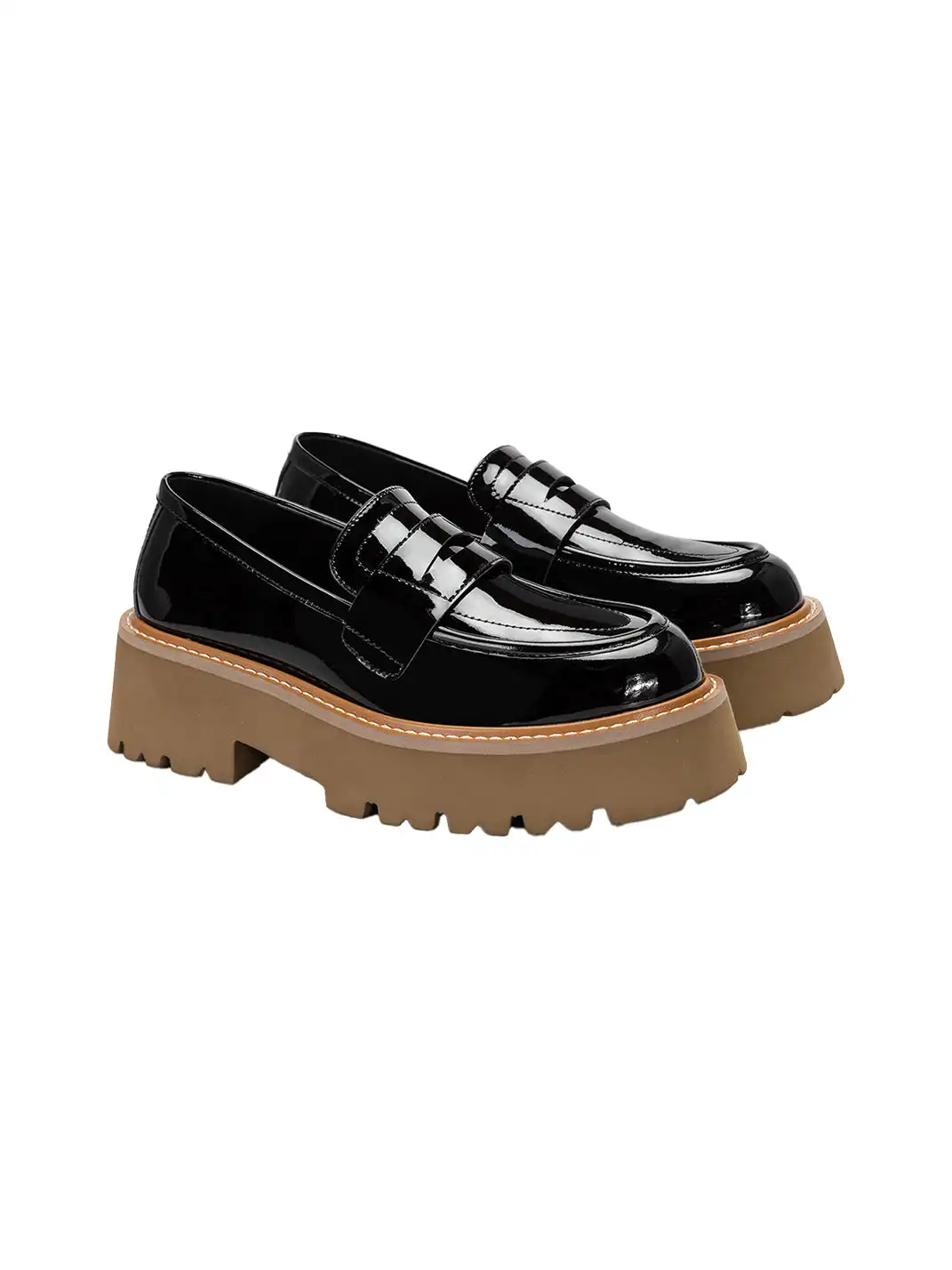 CHERR CHESS | Platform Leather Loafers for Women