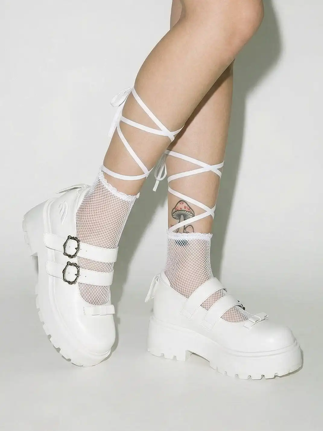 FYSPR丨Platform Mary Jane Shoes with Bow-White
