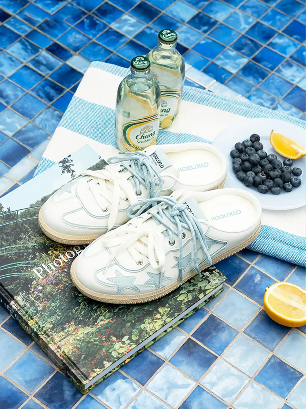 KAALIXTO | Star Design German Style Mules-Blue
