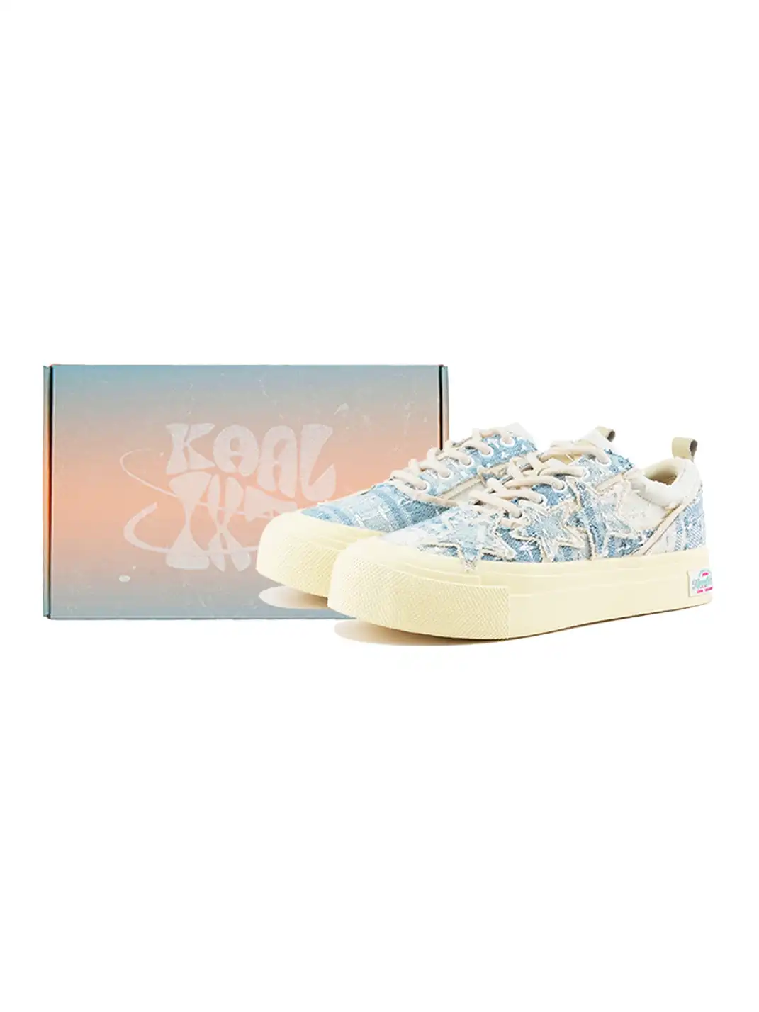 KAALIXTO | Star Pattern Low Top Canvas Sneakers-Blue